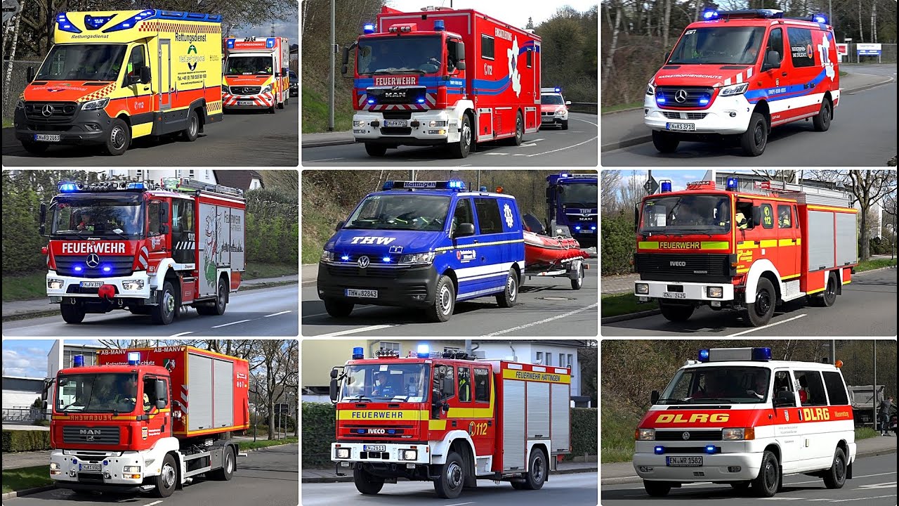[Wasserrettung in der Ruhr ⛑️🚒] ● GROßÜBUNG in HATTINGEN ● Einsatzfahrten von FW, RD, DLRG & THW ⚠️🚨