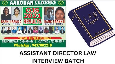 ASSISTANT DIRECTOR LAW-INTERVIEW BATCH-AAROHAN CLASSES-7684054656