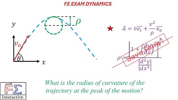 FE Exam Prep | Projectile Motion & Radius of Curvature (Step-by-Step Solution)