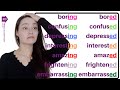 Adjectifs  ed  ing  grammaire et vocabulaire anglais