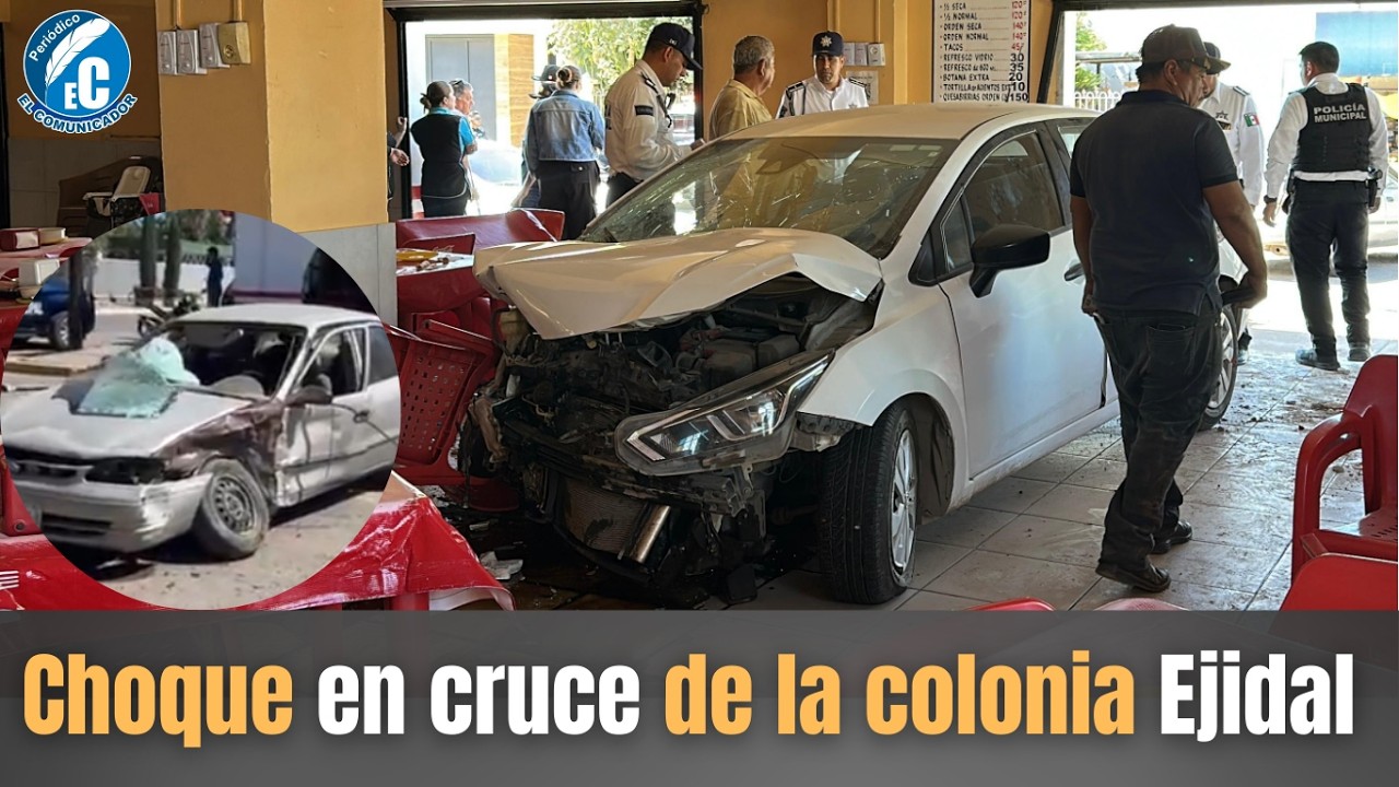 Choque en cruce de la colonia Ejidal entre dos unidades.