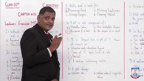 Class 10 - Chemistry - Chapter 10 - Lecture 12  Exercise MCQs - Allied Schools