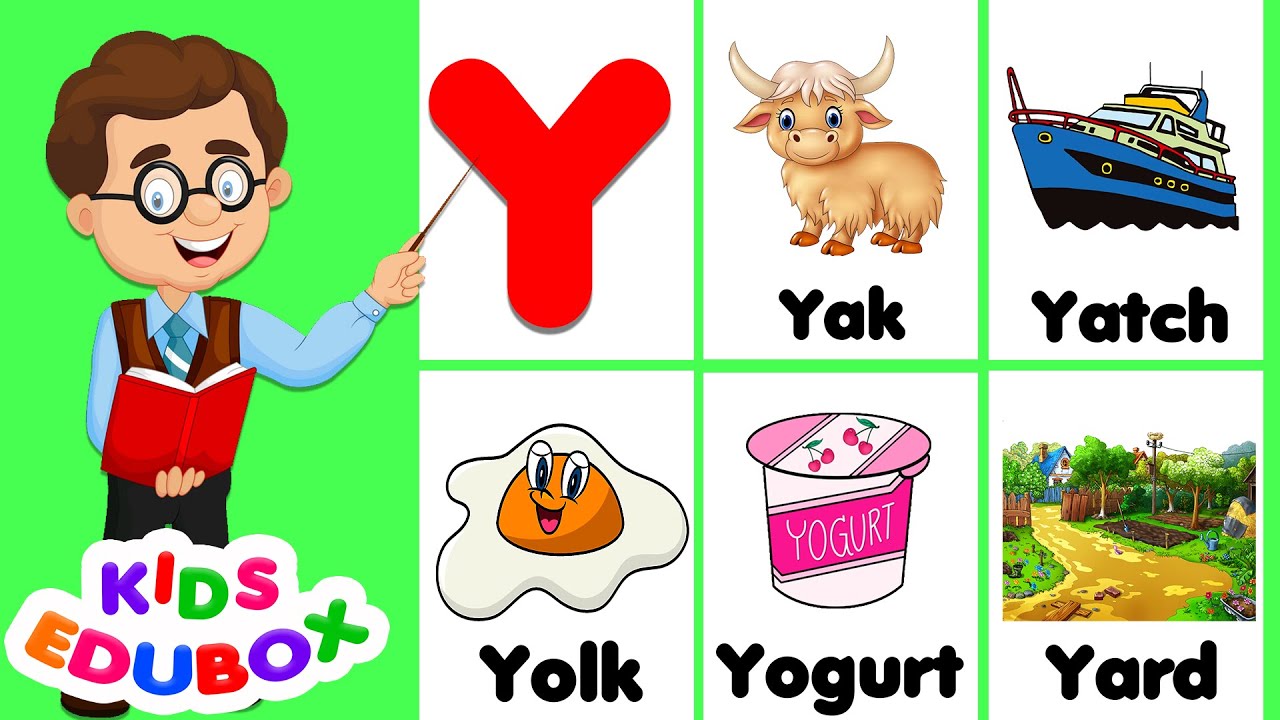 Learn 8 Words From Y For Kids | Words That Start With Y | Kids Learning ...