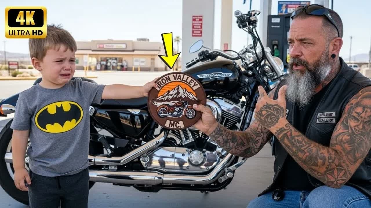 Mein Vater trug solche Aufnaher wie du Worte eines Kindes an der Tankstelle riefen einen Biker