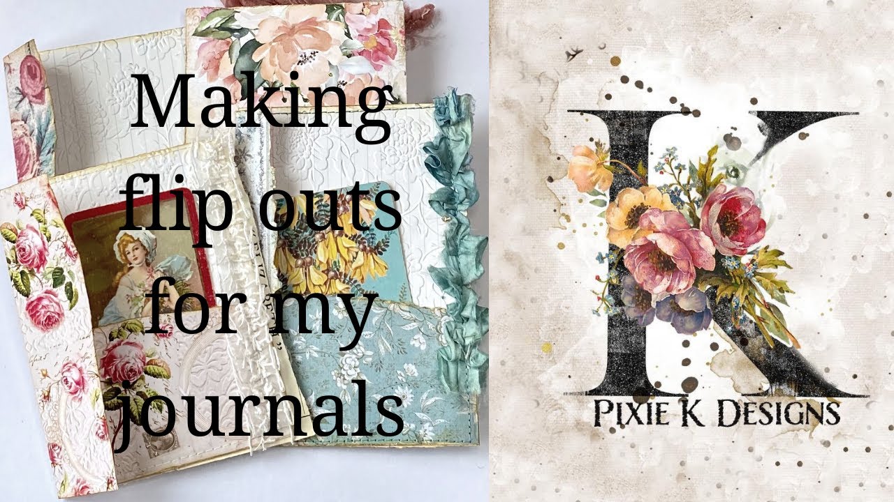 How to make flip out pockets for my journals. Craft with me. - YouTube
