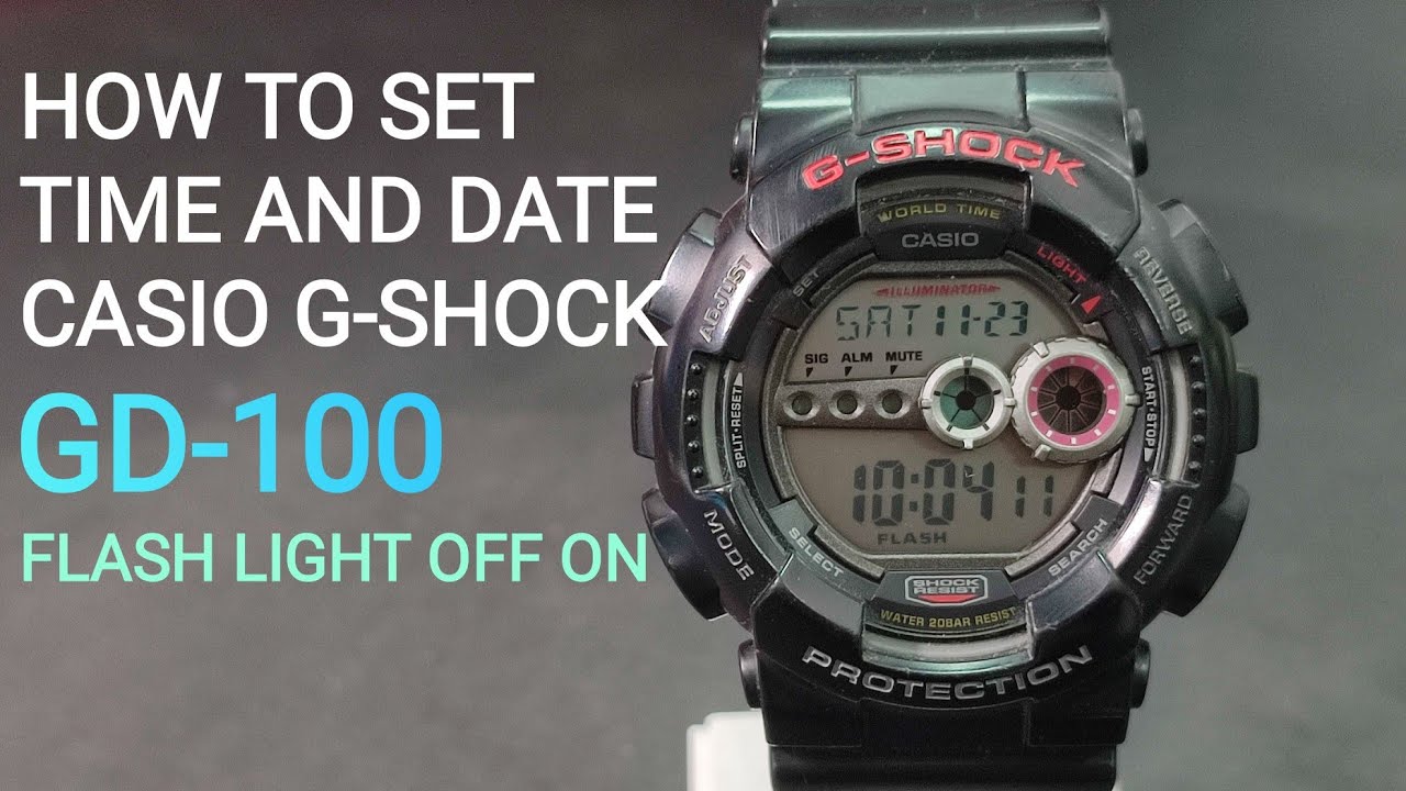 HOW CHANGE TIME AND DATE CASIO G SHOCK GD 100 Flash Light Off On how-change-time-and-date-casio-g-shock-gd-100-flash-light-off-on