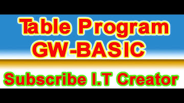 Table Program |Gwbasic| Sir Ali Raza
