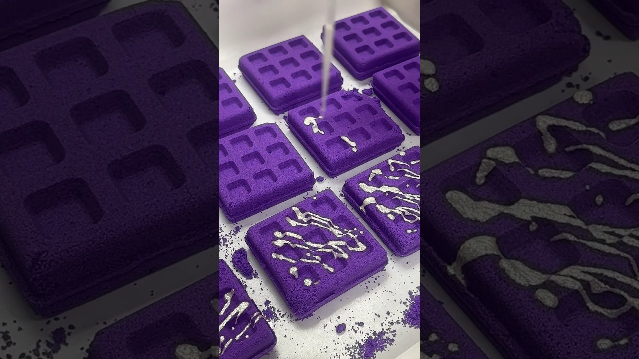 &ldquo;Baking&rdquo; our Waffle bath bombs🧇💜 #selfcare #bubblebath #bathbomb #cakedecorating #smallbusiness