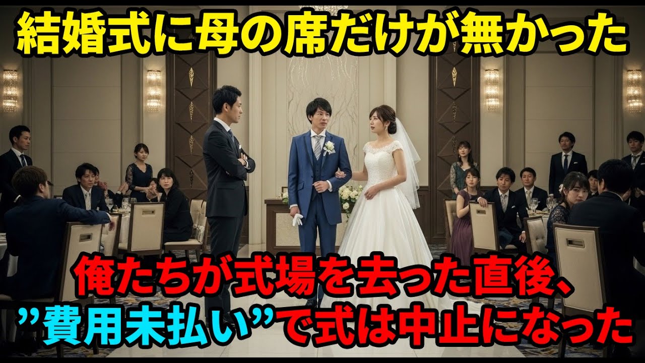 息子の結婚式、夫の席はあるのに私の席だけが無かった。私達が黙って式場を後にすると、式場側が「ご祝儀が支払われていない」と結婚式を中止に→真っ青になる息子夫婦…【シニアライフ】【60代以上の方へ】
