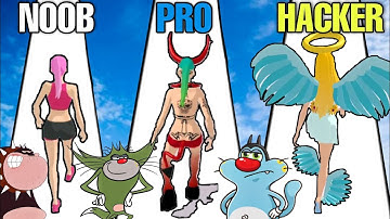 NOOB vs PRO vs HACKER In Destiny Run | Oggy, Shinchan, Jack & Bob