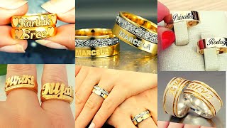 Latest couple name gold ring design// engagement couple gold ring design 💞👌