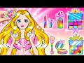 DIY Barbie Dolls Story - Rainbow Rapunzel Princess Makeup &amp; Dress Up | Doll Beauty Contest Handmade