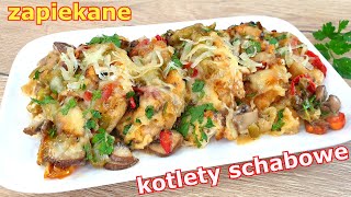 Kotlety schabowe po królewsku zapiekane w piekarniku 👌 Royal pork loin baked in the oven