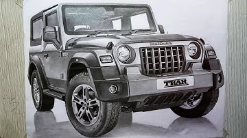 New Mahindra Thar 2020 Pencil Sketch 🔥
