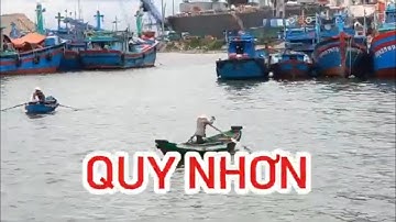 Tàu Thuyền QUY NHƠN Phong Cảnh Cảng Cá Buổi Chiều Tấp Nập thuyền cập bến cảng