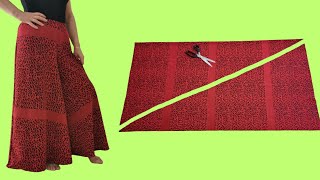 ❤️ Very Easy Cut Trouser Sewing | Detailed Palazzo Skirt - Trousers Tutorial