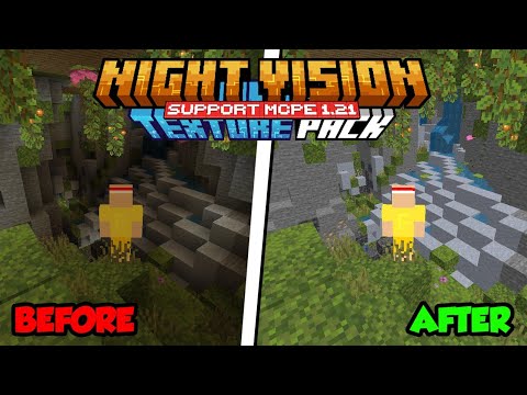 Texture Night Vision For MCPE 1.21.50 ‼️‼️ || No Behavior Pack NO CLICKBAIT