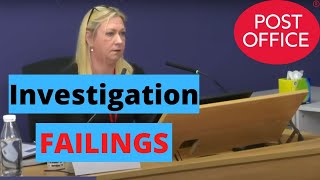 Information Post Office Investigator ADMITS Investigation Failings Update