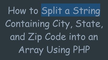 How to Split a String Containing City, State, and Zip Code into an Array Using PHP