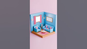 3d isometric room in Blender #interiordesign #isometricview #blendertutorial #roominterior #shorts