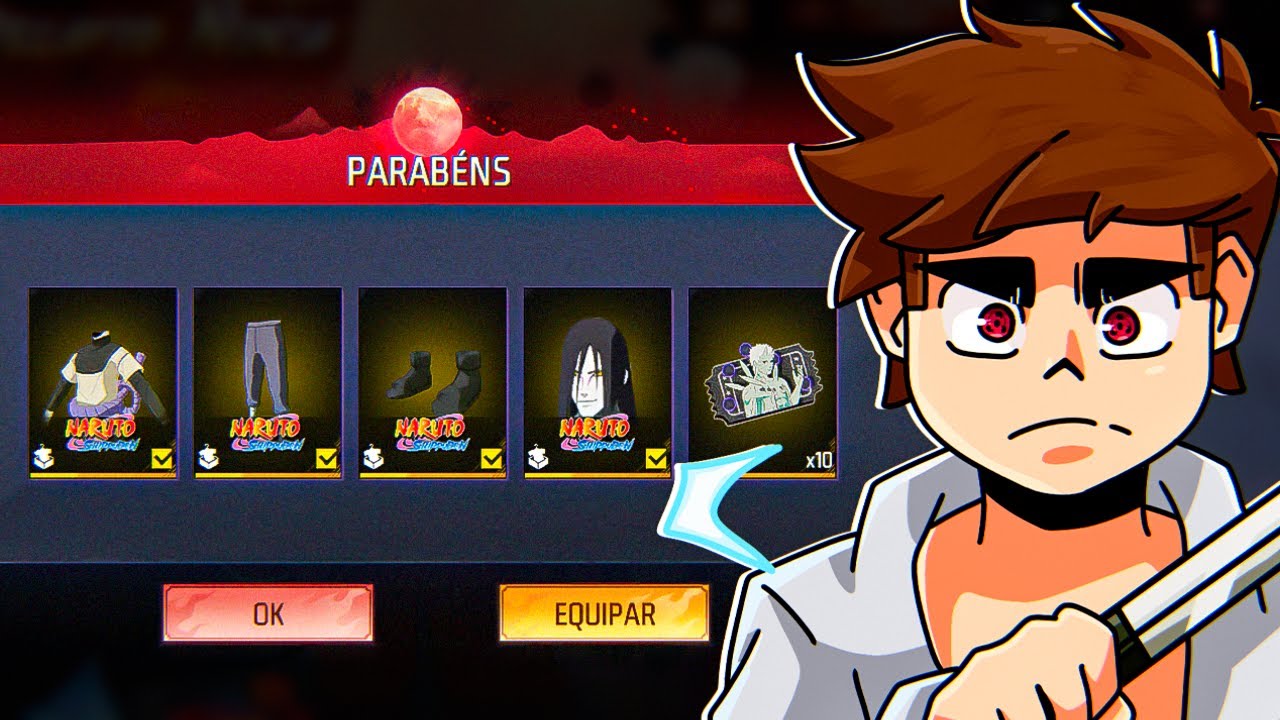 Eu FINALMENTE CONSEGUI a SKIN do OROCHIMARU GRÁTIS No Free Fire