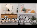 ENTRYWAY MAKEOVER Renter Friendly / Small Entryway Organization & Decorating / Decorating Ideas 2020