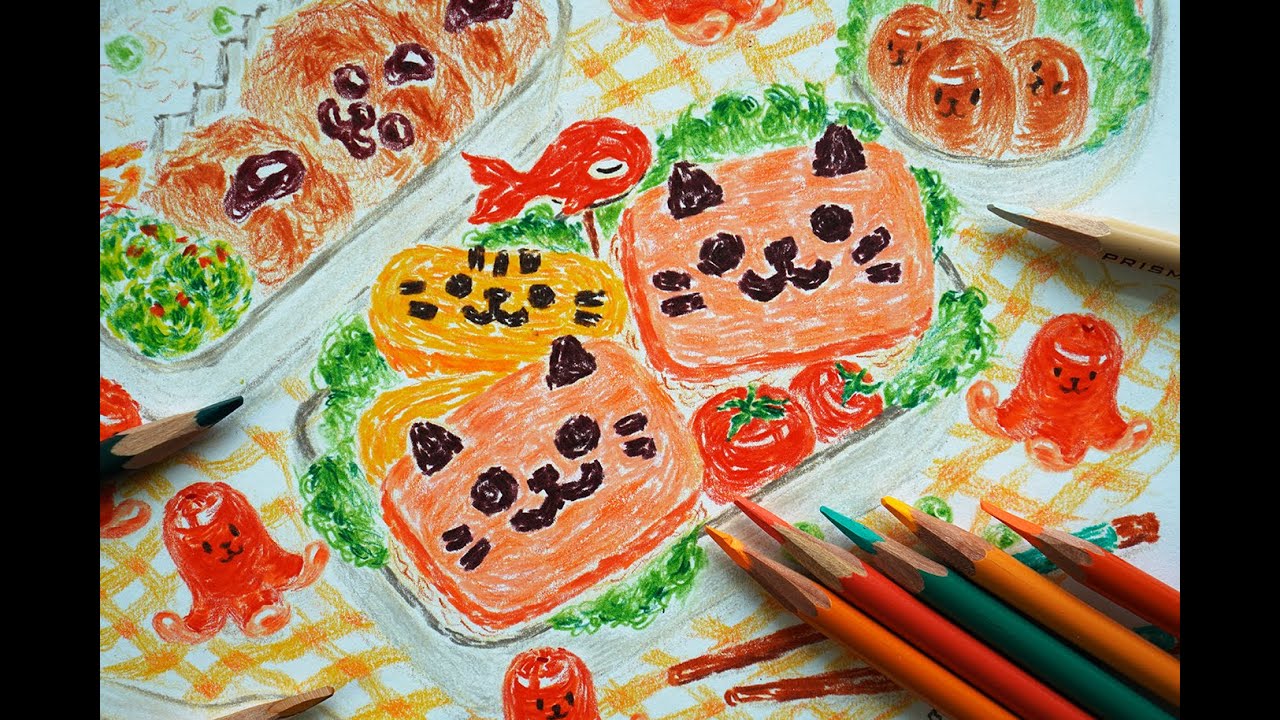 도시락 그리기 / 프리즈마색연필 / 색연필에 관한 질문 Q&A