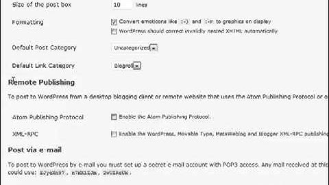 Wordpress Video course: Writing Settings (Part 17 of 23)