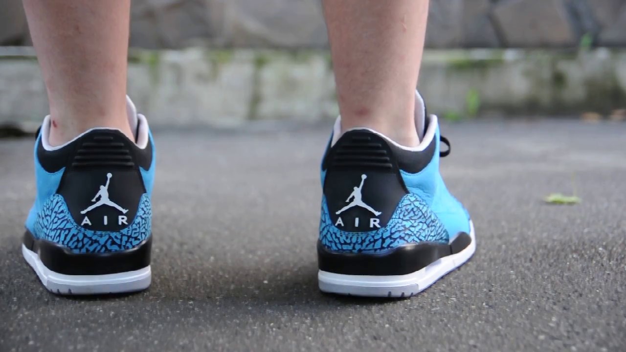 jordan 3 blue cement on feet