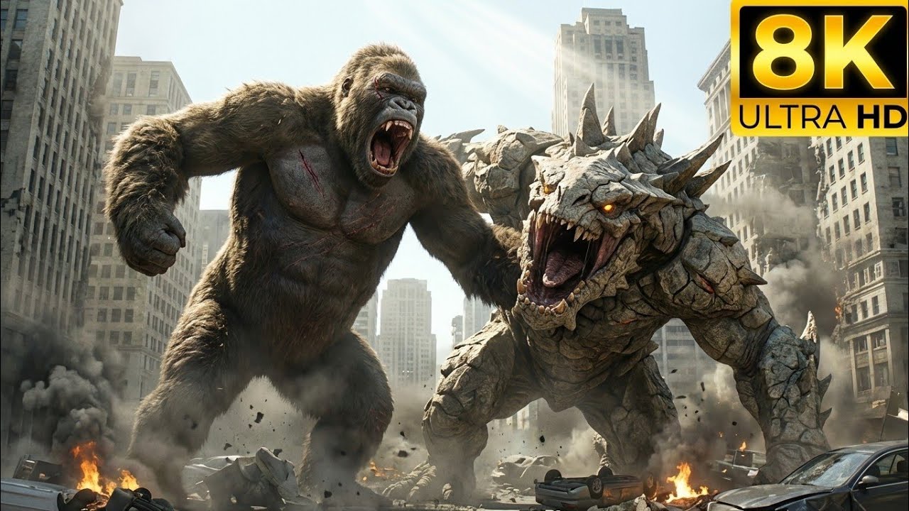 King Kong vs Monster Full Fight Scene | 8K Ultra HD Realistic Battle