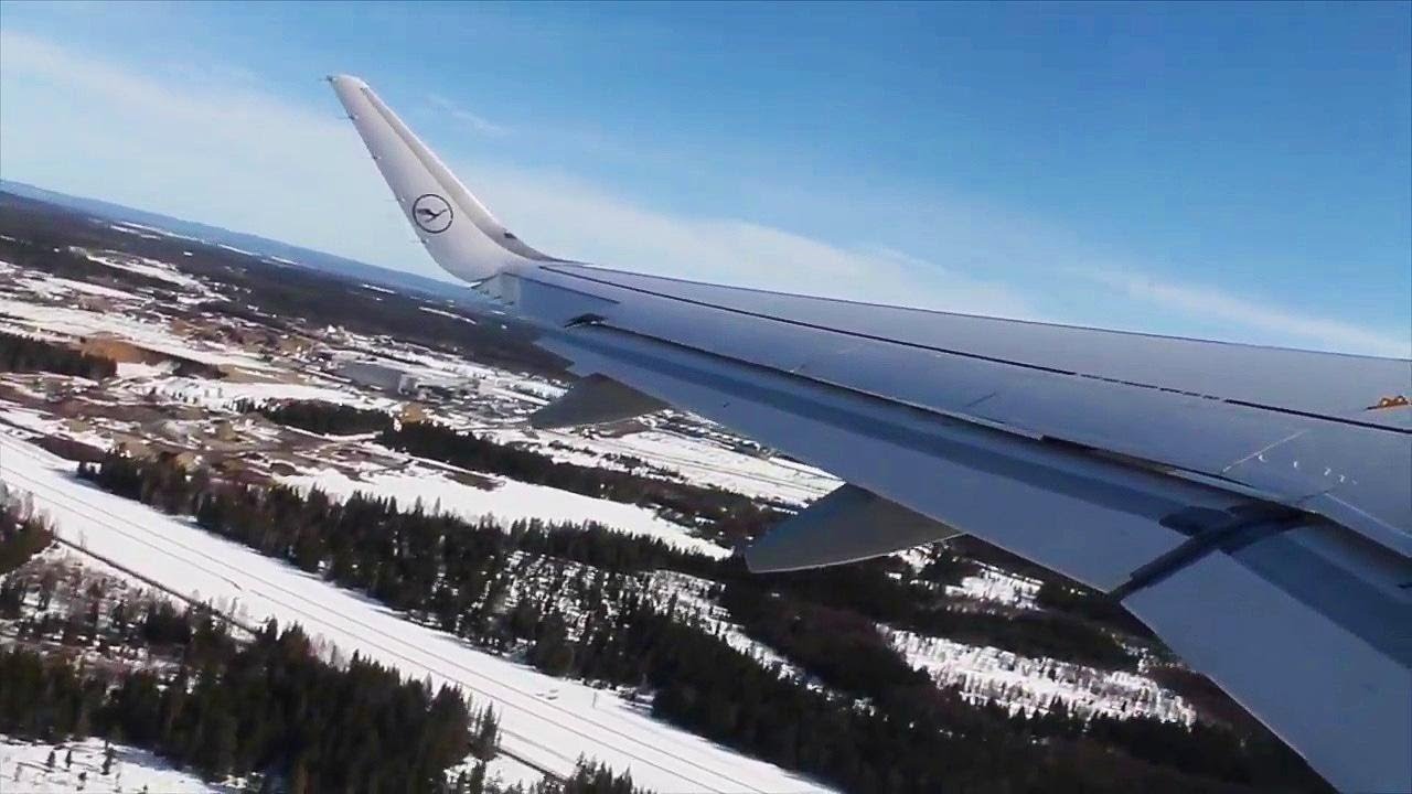 Lufthansa A320NEO Oslo-Frankfurt Safety, Takeoff, Inflight, Landing