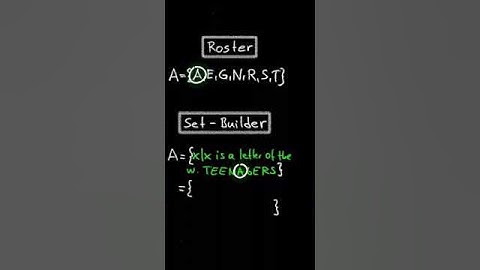 Roster Notation To Set Builder Notation