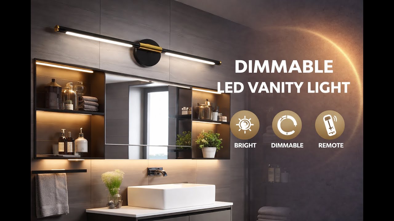 Modern LED Vanity Light — Adjustable 360° Beam, Dual Remote Control & IP44 Design - LTpro