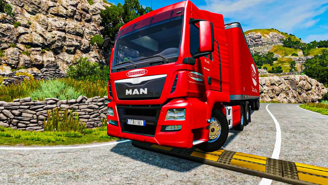 Trucks vs Speed Bumps - BeamNG.Drive