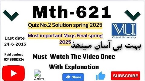 MTH621 - Real Analysis I (Quiz # 2) Most Important Mcqs Final term