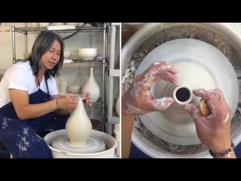 Video thumbnail: Shaping a Bottle on the Potters Wheel from Ki Cho Pottery
