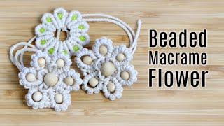 BEADED MACRAME FLOWER (Step by Step) TUTORIAL