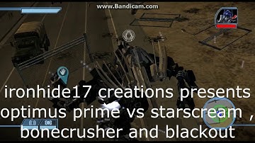 transformers the game mods - optimus prime vs starscream,bonecrusher and blackout