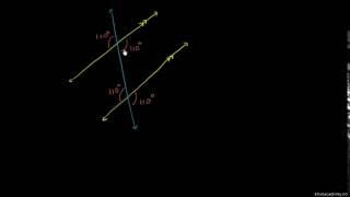 Figuring out angles between transversal and parellel lines
