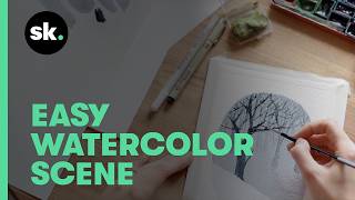 30 Days of Holiday Gift Making | Day 25: Watercolor Winter Forest with Cute Animals screenshot 4