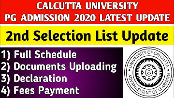 CU PG 2ND SELECTION LIST(PART- A+B)|calcutta university|pg admission 2020|cu pg admission|meirt list