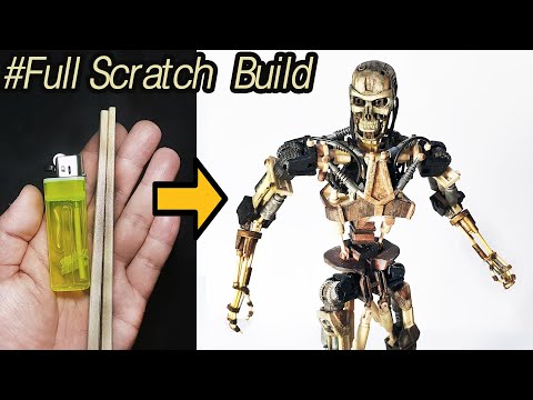 라이터 나무젓가락 터미네이터 T800 피규어 만들기! How to make terminator t800 with wooden and lighter