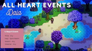 Stardew Valley │ Ridgeside Village │ Daia Character Overview && All Heart Events ♡
