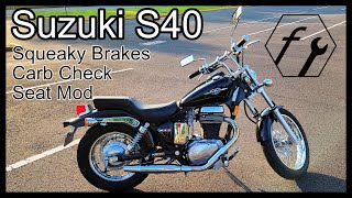 Suzuki S40 - Squeaky Brake Fix, Seat Mod, and Carburetor Checkup