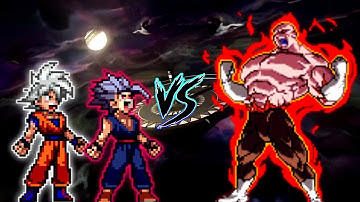 Goku DBS V3.5 OP (AF) & Gohan Beast V3 OP VS Jiren V2 OP (AF) (Zeed) in #Jumpforce #Mugen