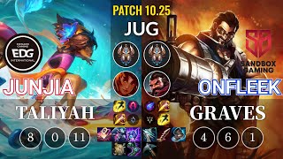 EDG JunJia Taliyah vs SB OnFleek Graves Jungle - KR Patch 10.25