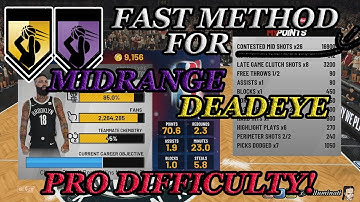 NBA 2K19 FASTEST AND EASIEST WAY TO GET MIDRANGE/DEEP RANGE DEADEYE MAXED!! ON PRO DIFFICULTY
