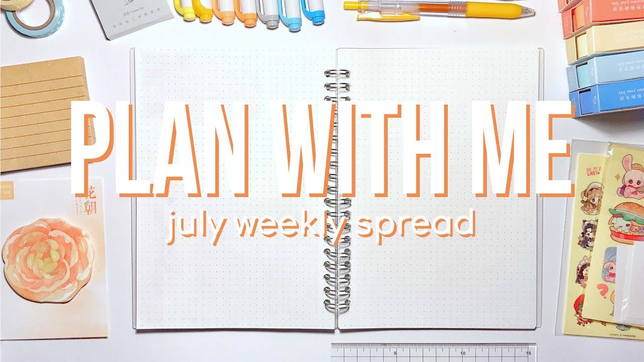 🍂 Plan With Me: July Weekly Spread | bullet journal - YouTube