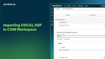 Importing OSCAL SSP in CAM Workspace