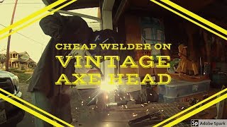 Vintage Axe Head Restoration/Cheap Welder/Collins Legitimus Pt.1